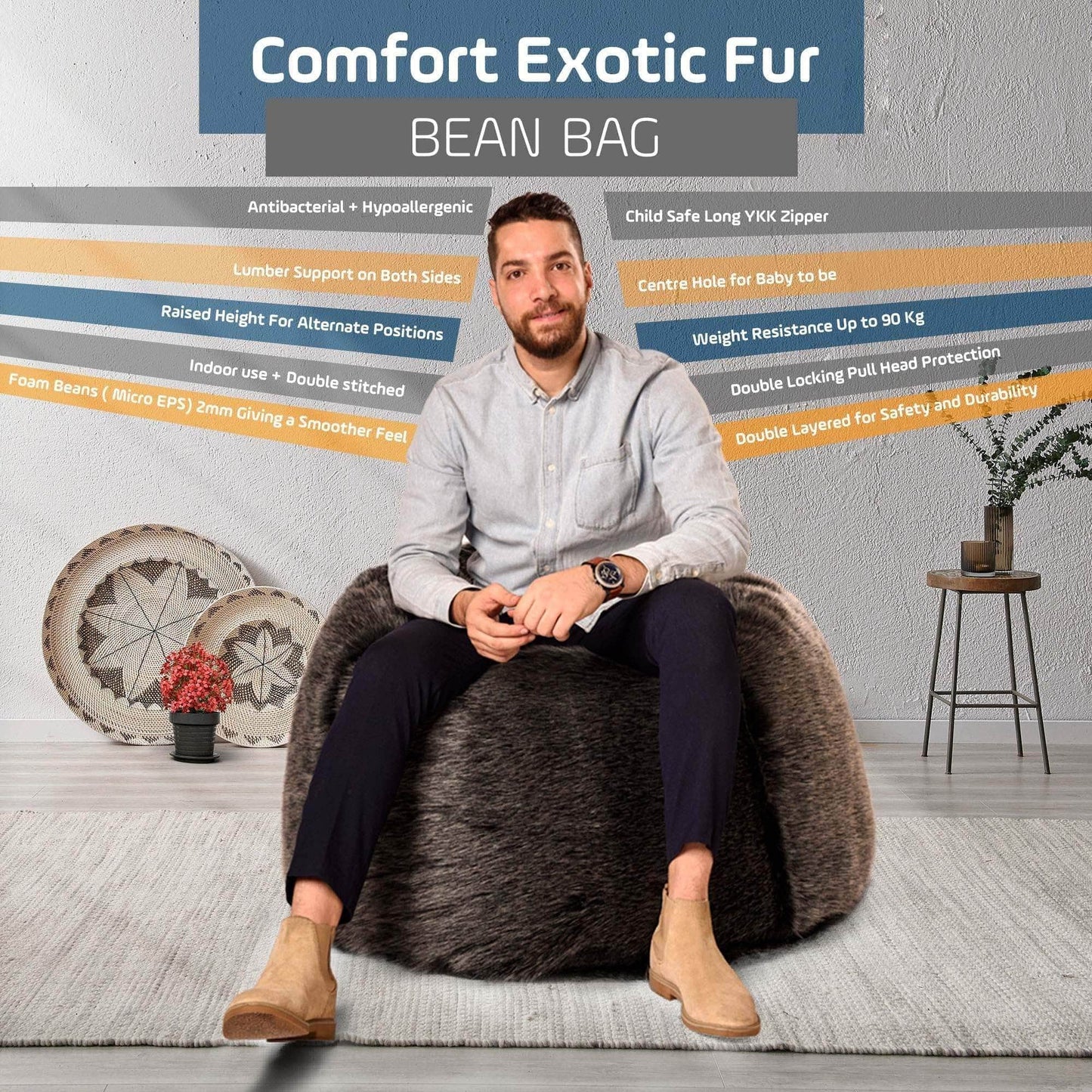 Penguin Group Bean Bags Exotic Fur Bean Bag