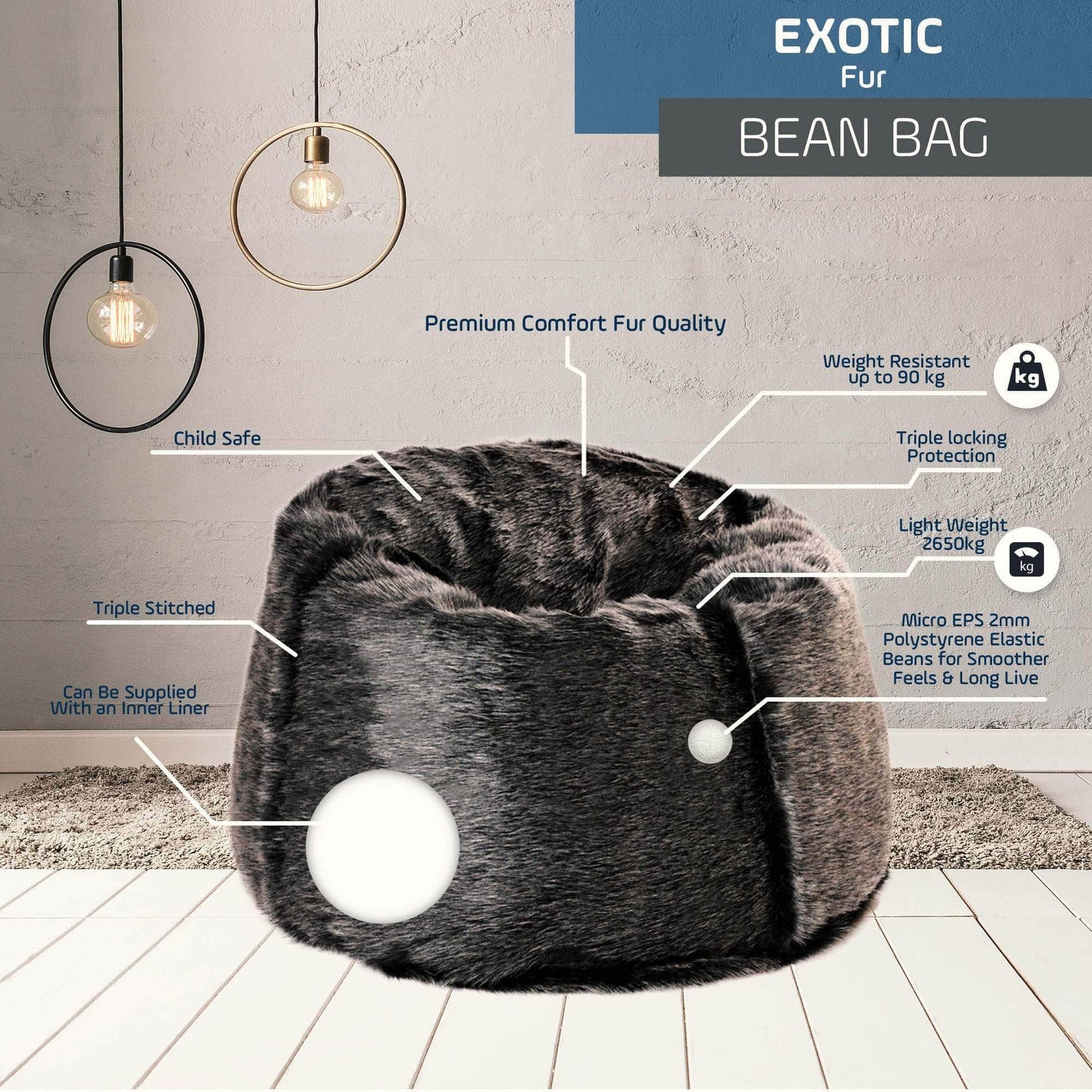 Penguin Group Bean Bags Exotic Fur Bean Bag